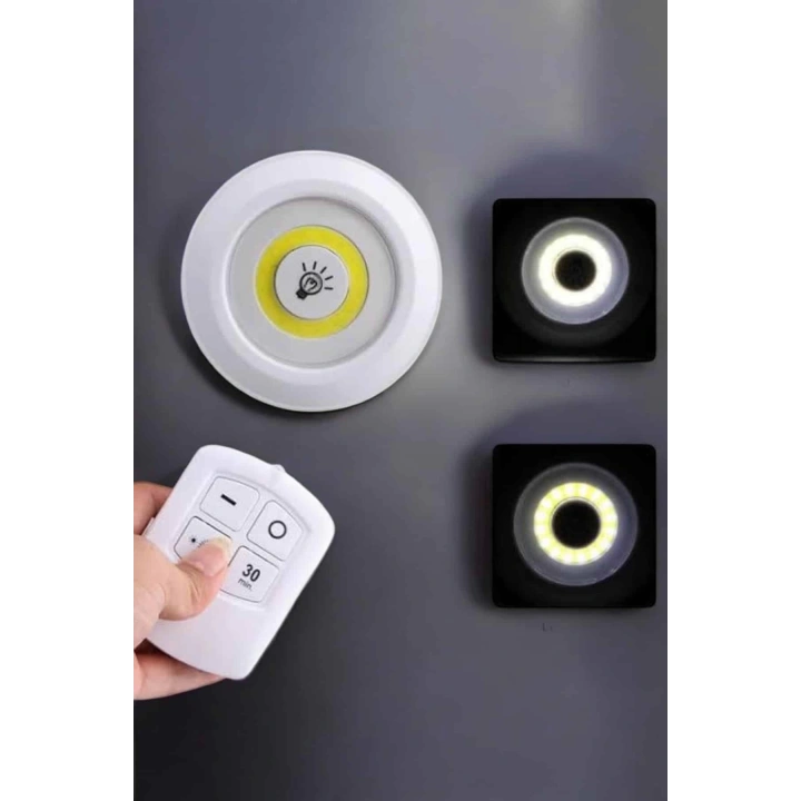 BFS Mutfak Dolap Altı Işığı Uzaktan Kumandalı Yapışkanlı Kablosuz Pilli