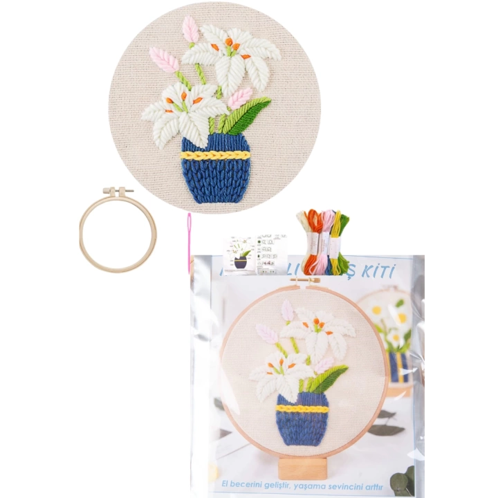 BFS Nakış Kitleri Kasnaklı 13.5 X 18.8 cm Zambak