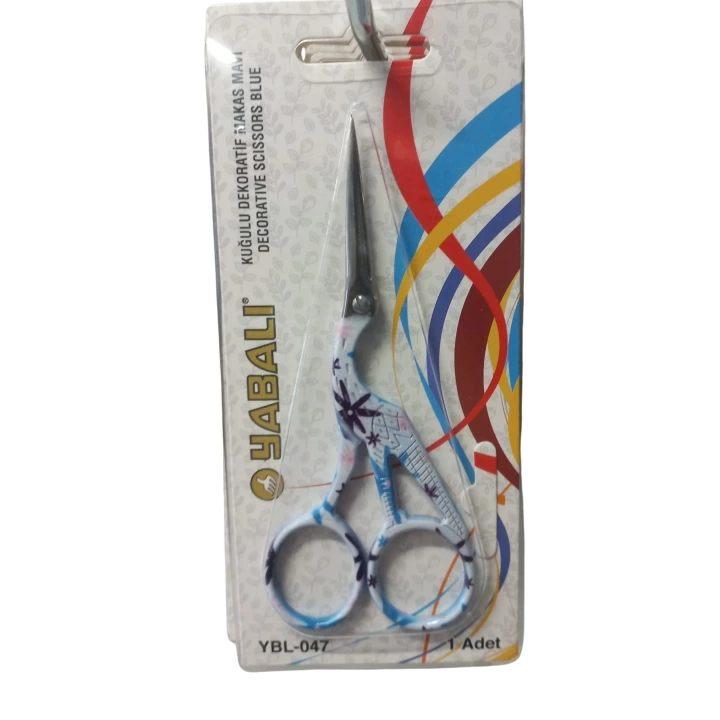 BFS Nakış Makası Kuğulu Dekoratif Makas Mavi YBL-047 Model 9