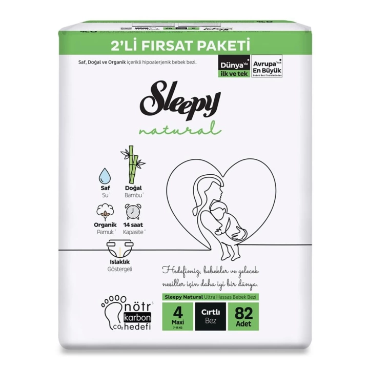 BFS    Natural Bebek Bezi 2Li Fırsat Paketi 4 Beden 82 Adet
