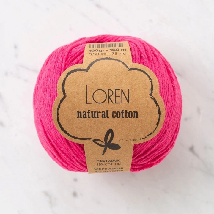 BFS  Natural Cotton Fuşya El Örgü İpi - R095 - 33909