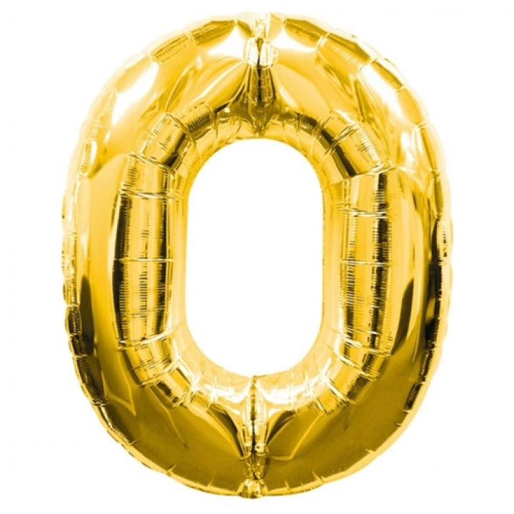 BFS Nessiworld   0 Rakamlı Folyo Balon Gold Renk  40 inç