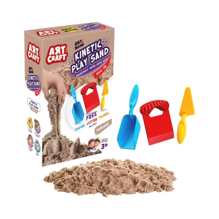 BFS Nessiworld 03690  Aksesuarlı Naturel Kinetik Oyun Kumu 1000 gr -Dede