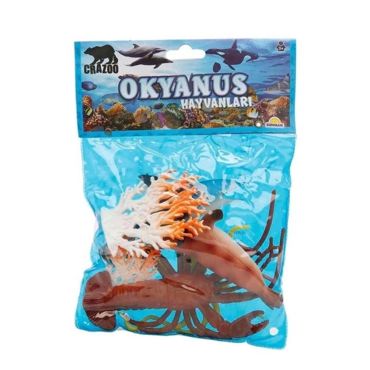 BFS Nessiworld 0709 Okyanus Hayvanları Poşetli Hayvan Oyun Seti Orta Boy