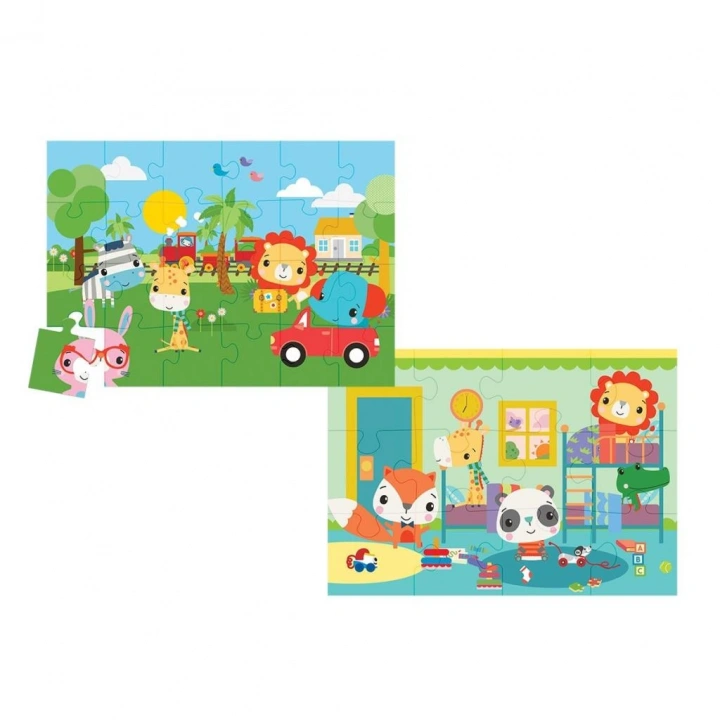 BFS Nessiworld 13406 KS Fisher-Price Baby Puzzle - Railway & Bedtime / 12+24 Parça Puzzle / +4 yaş