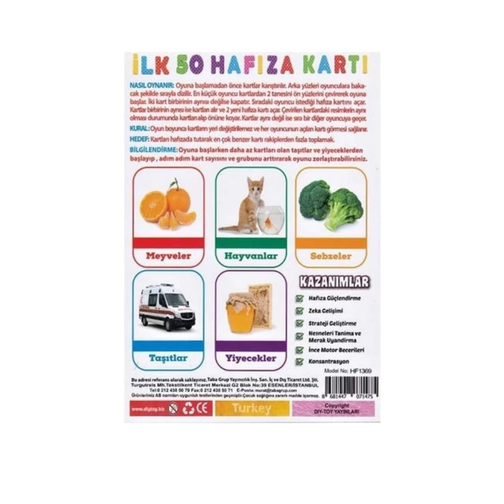 BFS Nessiworld 1475 İLK 50 HAFIZA KARTLARI (MEMORY GAME )