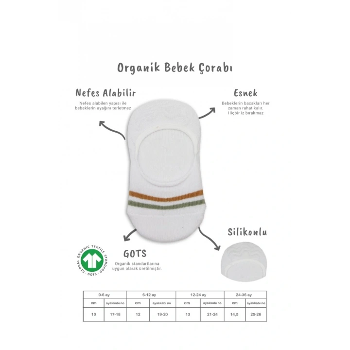 BFS NessiWorld 2Li Penye Babet Silikon Çemberli Çorap 30102 Hardal Beyaz