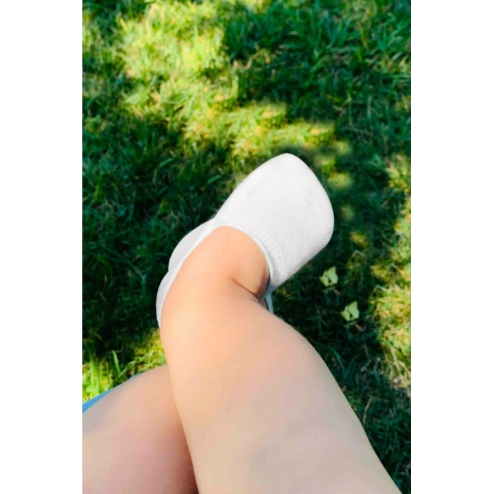 BFS NessiWorld 2Li Penye Babet Silikonlu Basic Çorap 30104 Gri Beyaz