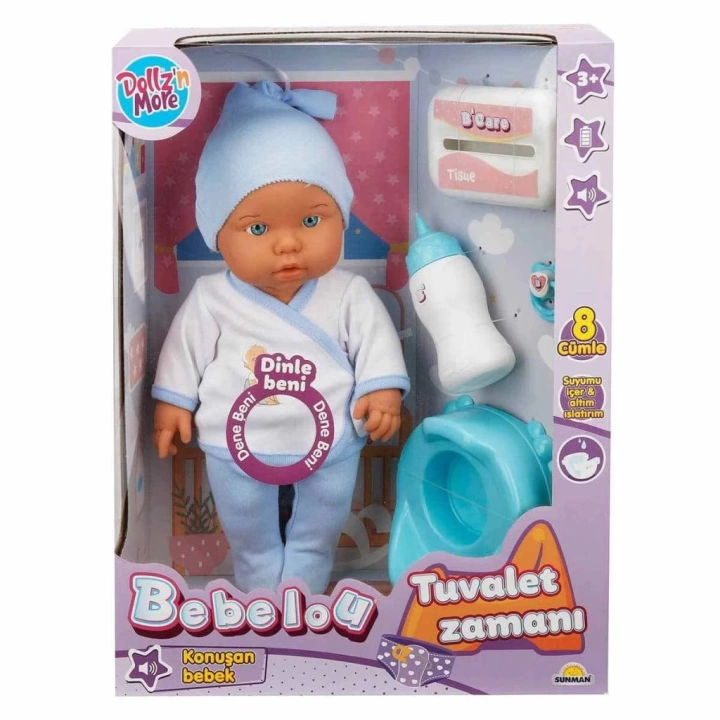 BFS Nessiworld 30011 Bebelou Tuvalet Zamanı Sesli Bebek Seti 35 cm -Sunman