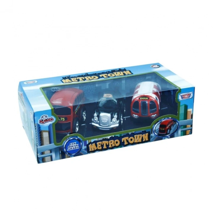 BFS Nessiworld 78482 Çek Bırak Şehir Araçları 10 cm 3 Parça -Vardem