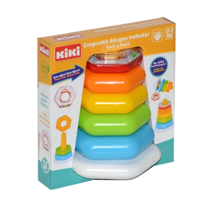 BFS Nessiworld  AE-1510 Kiki, Çıngıraklı Altıgen Halhalar / 0-3 yaş