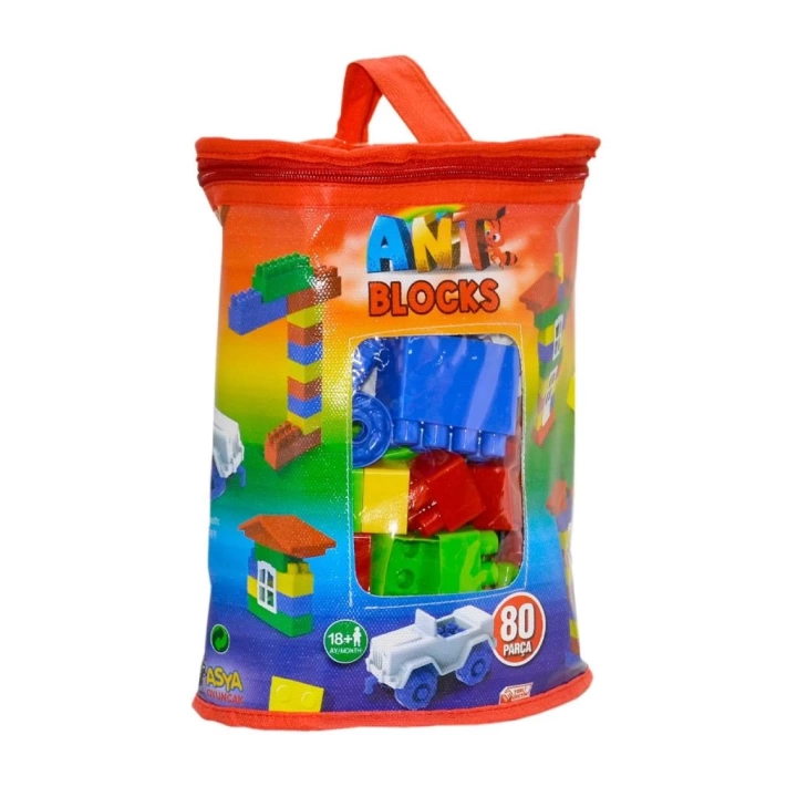 BFS Nessiworld ANT081 Ant Blocks 80 Parça Çantalı Blok Seti