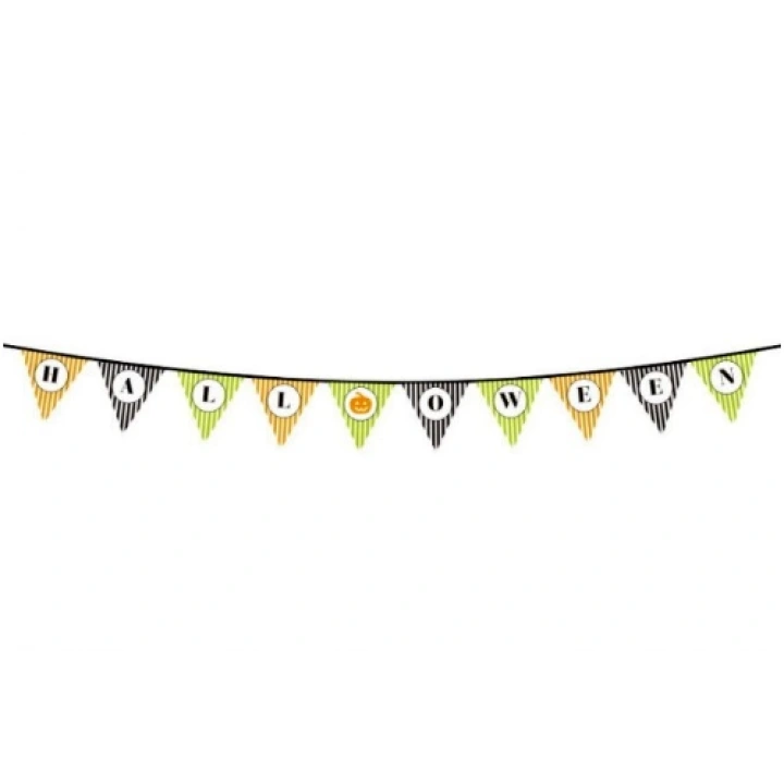 BFS Nessiworld Cadılar Bayramı Kabak Temalı Halloween Yazılı Banner Süs Flama 3 Metre