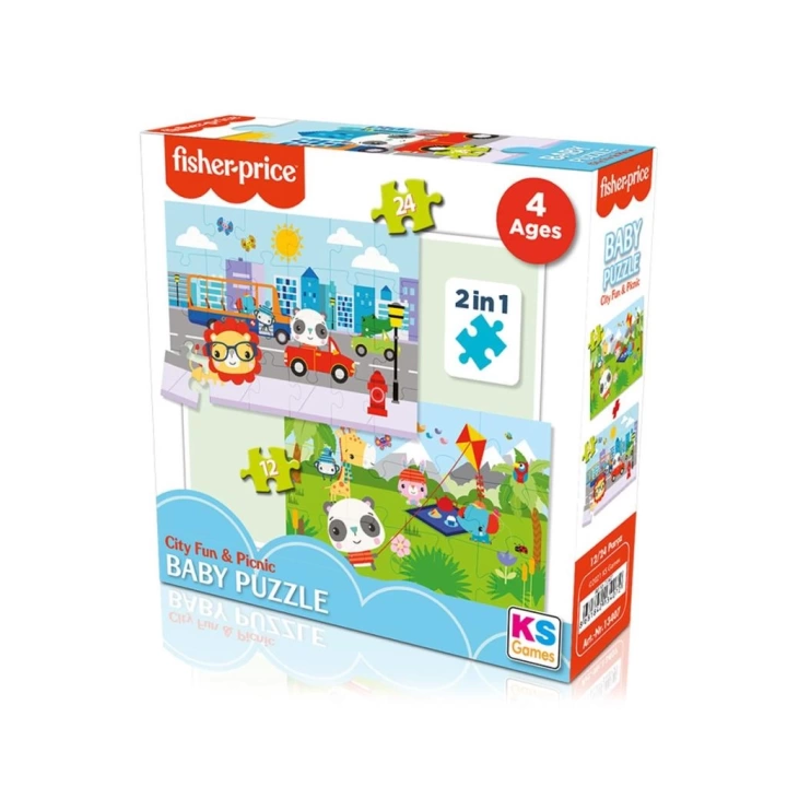 BFS Nessiworld FP 13407 Fisher Price Baby Puzzle City Fun Picnic 2In1
