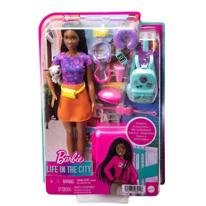 BFS Nessiworld HGX55 Barbie Brooklyn Seyahatte Bebeği ve Aksesuarları