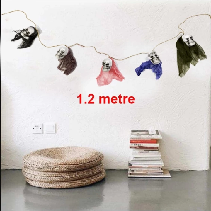 BFS Nessiworld İp Üzeri 5 Adet Kuru Kafa Asmalı Süs 1.2 Metre