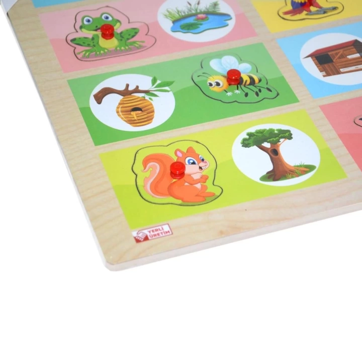 BFS Nessiworld ONY-363-364 Ahşap Tutmalı Eşleştirme Hangi Hayvan Nerede Yaşar -Onyıl