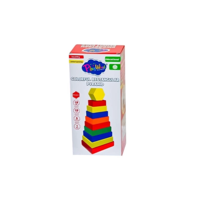 BFS Nessiworld ONY-393 Ahşap Dikdörtgen Renkli Kule - Onyıl Oyuncak