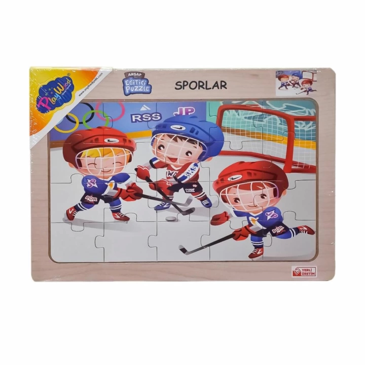 BFS Nessiworld ONY-85-86-87-88 Ahşap Eğitici Puzzle Sporlar -Onyıl