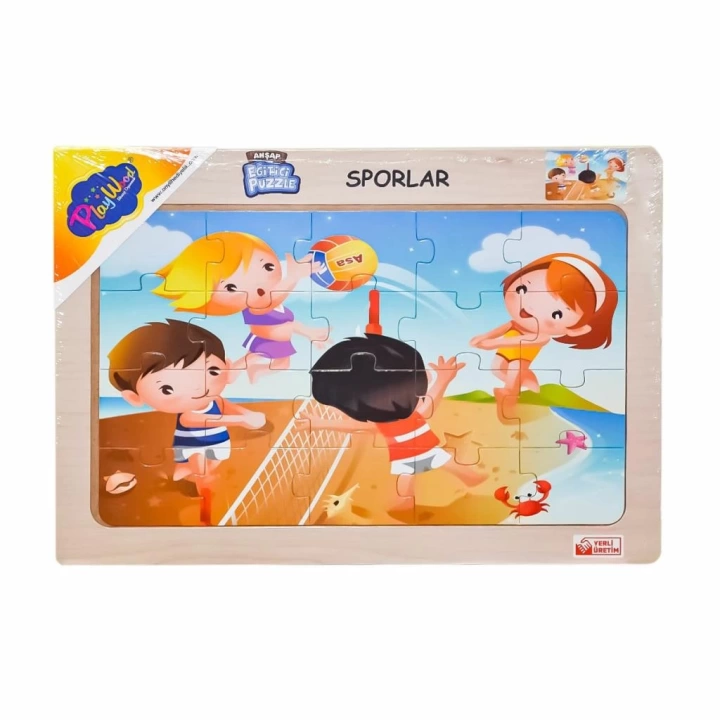 BFS Nessiworld ONY-85-86-87-88 Ahşap Eğitici Puzzle Sporlar -Onyıl