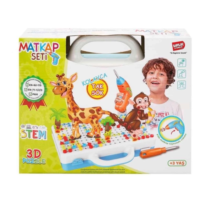BFS Nessiworld URT014-001 Birlik, 3D Eğitici Matkap Seti Hayvanlar Özel Fiyatlı Ürün