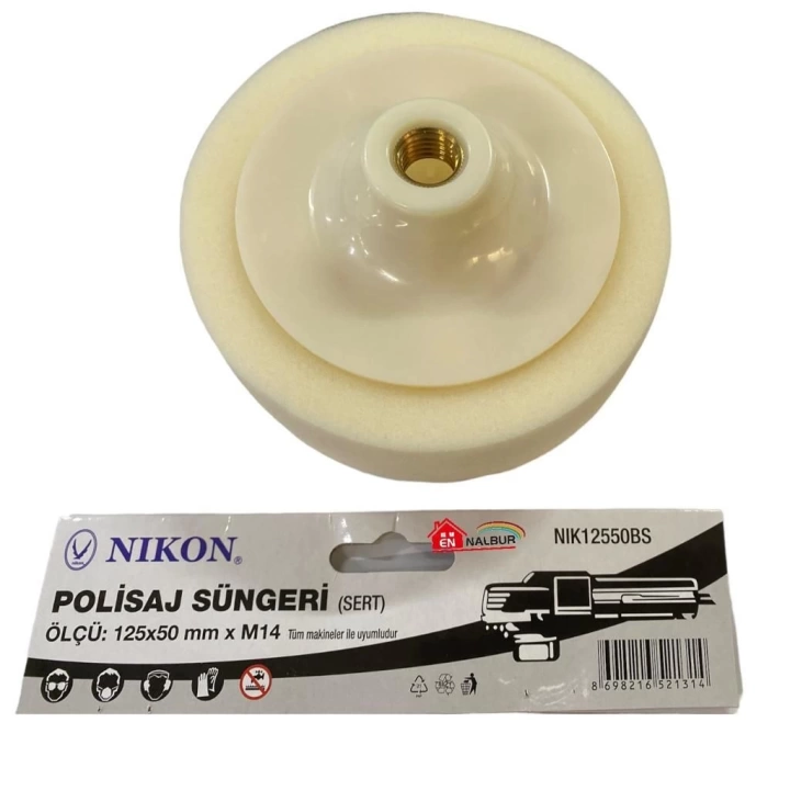 BFS Nikon 12550BS Polisaj Süngeri 125 mm Beyaz Sert