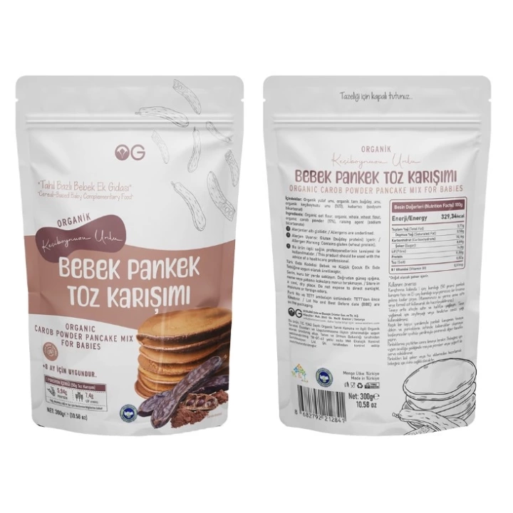 BFS  OG Natural Organik Keçiboynuzu Unlu Bebek Pankek Toz Karışımı 300 Gr