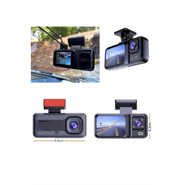 BFS Ön ve Arka Kameralı 2 İnç 1080P Full HD DVR Araç İçi Ekran