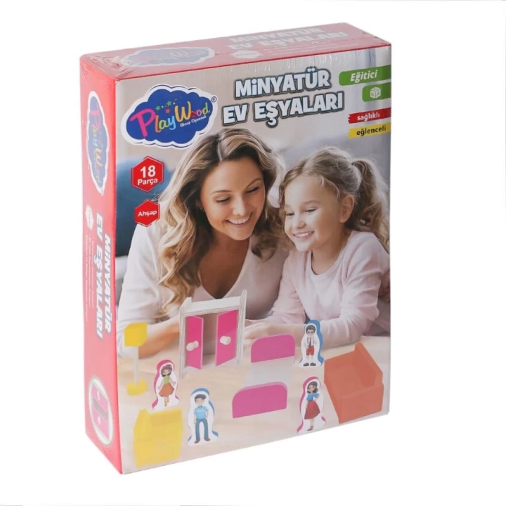 BFS   ONY-407 Ahşap Minyatür Ev Eşyaları -Onyıl Oyuncak
