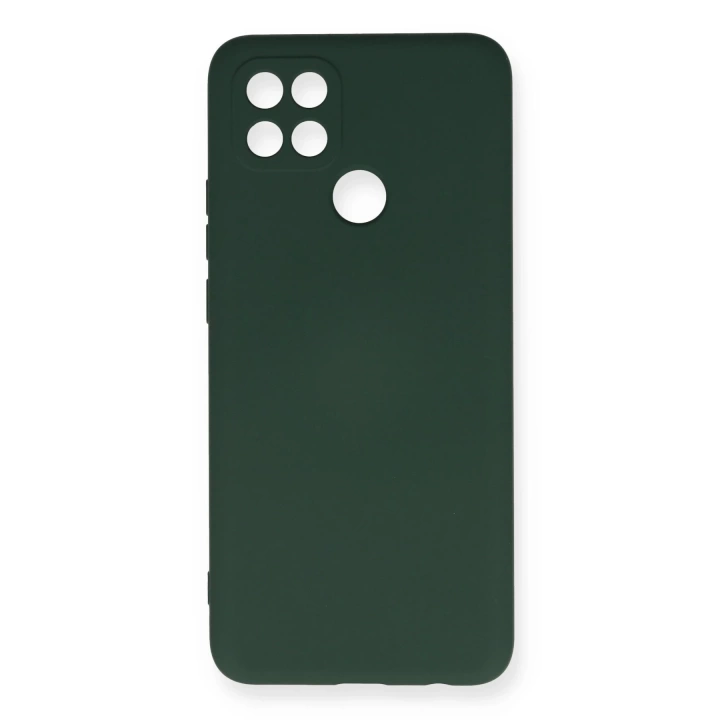 BFS  Oppo A15 Kılıf Nano içi Kadife Silikon - Koyu Yeşil