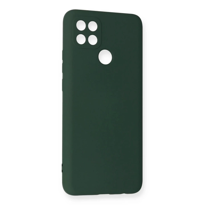 BFS  Oppo A15 Kılıf Nano içi Kadife Silikon - Koyu Yeşil