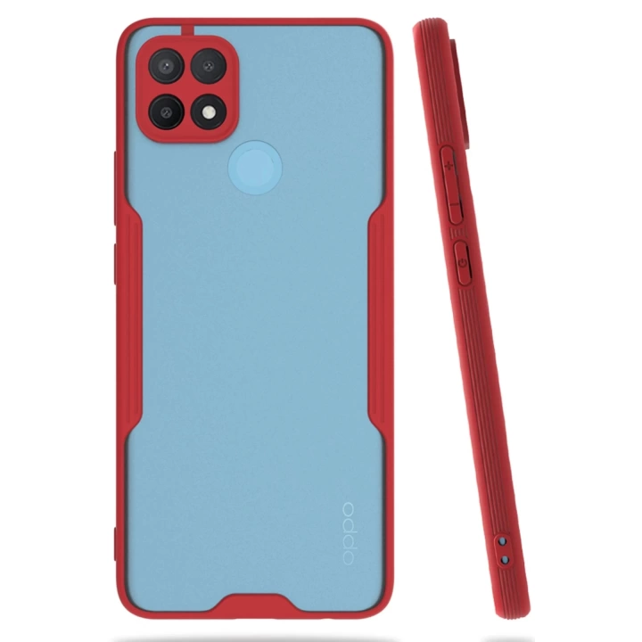 BFS  Oppo A15 Kılıf Platin Silikon - Kırmızı