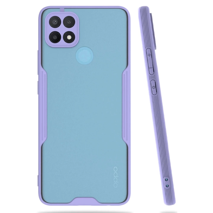 BFS  Oppo A15 Kılıf Platin Silikon - Lila