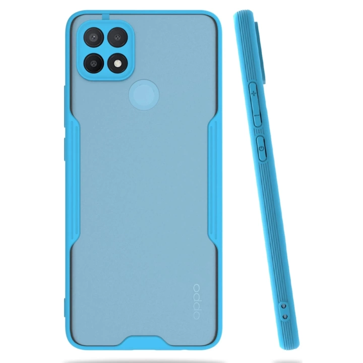BFS  Oppo A15 Kılıf Platin Silikon - Mavi