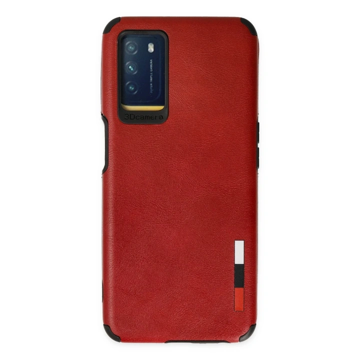 BFS Oppo A16 Kılıf Loop Deri Silikon - Kırmızı