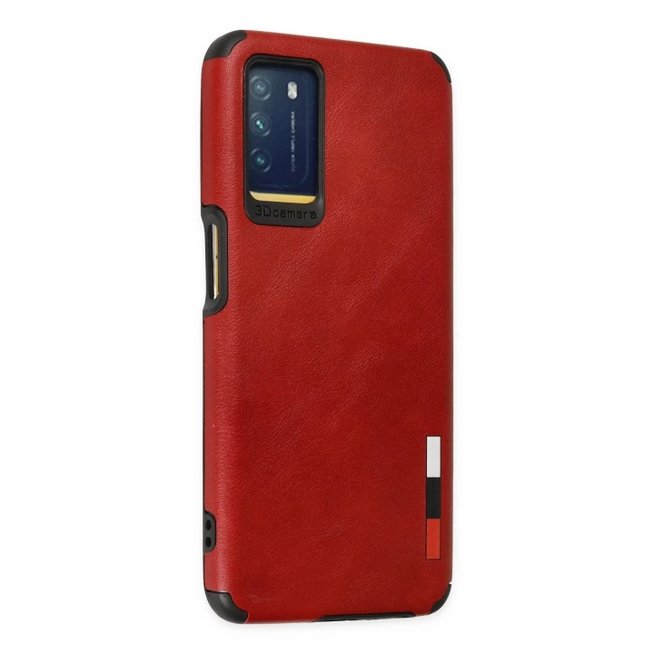 BFS Oppo A16 Kılıf Loop Deri Silikon - Kırmızı
