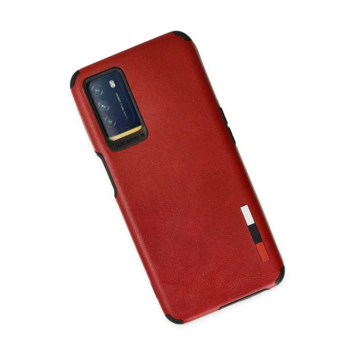 BFS Oppo A16 Kılıf Loop Deri Silikon - Kırmızı