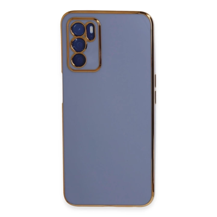 BFS  Oppo A16 Kılıf Volet Silikon - Mavi