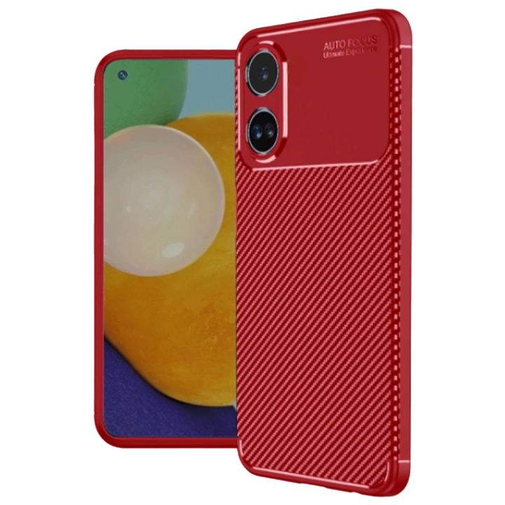 BFS  Oppo A38 Kılıf Auto Focus Karbon Kapak - Kırmızı