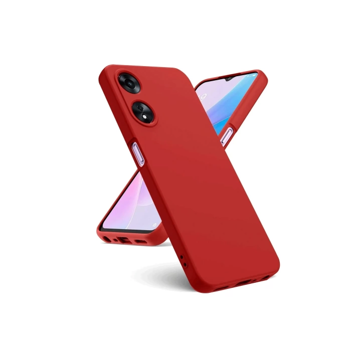 BFS  Oppo A38 Kılıf First Silikon - Kırmızı