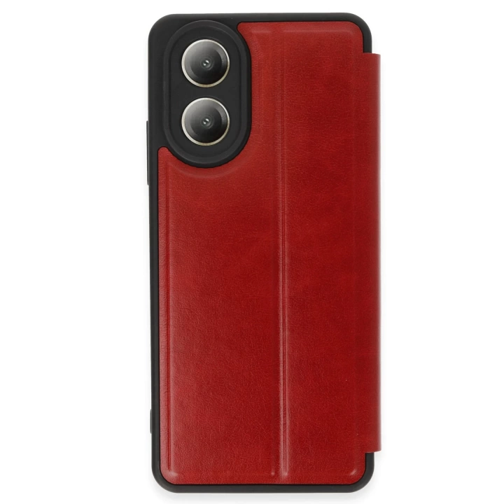 BFS  Oppo A38 Kılıf Flip Cover - Kırmızı