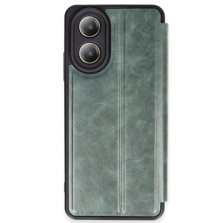 BFS  Oppo A38 Kılıf Flip Cover - Koyu Yeşil