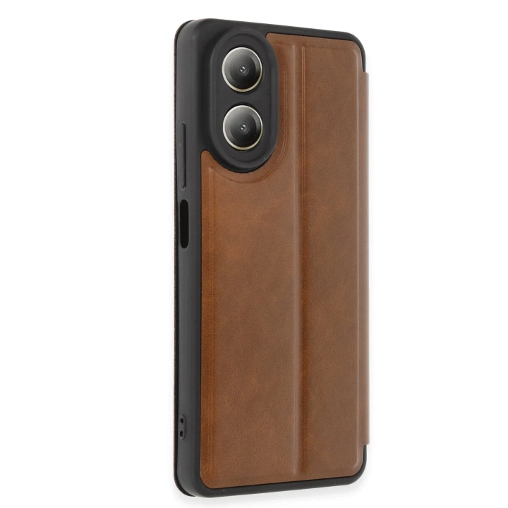 BFS  Oppo A38 Kılıf Flip Cover - Taba