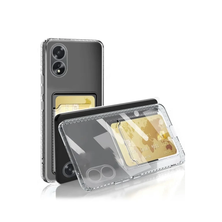 BFS  Oppo A38 Kılıf Kart Şeffaf Silikon - Şeffaf