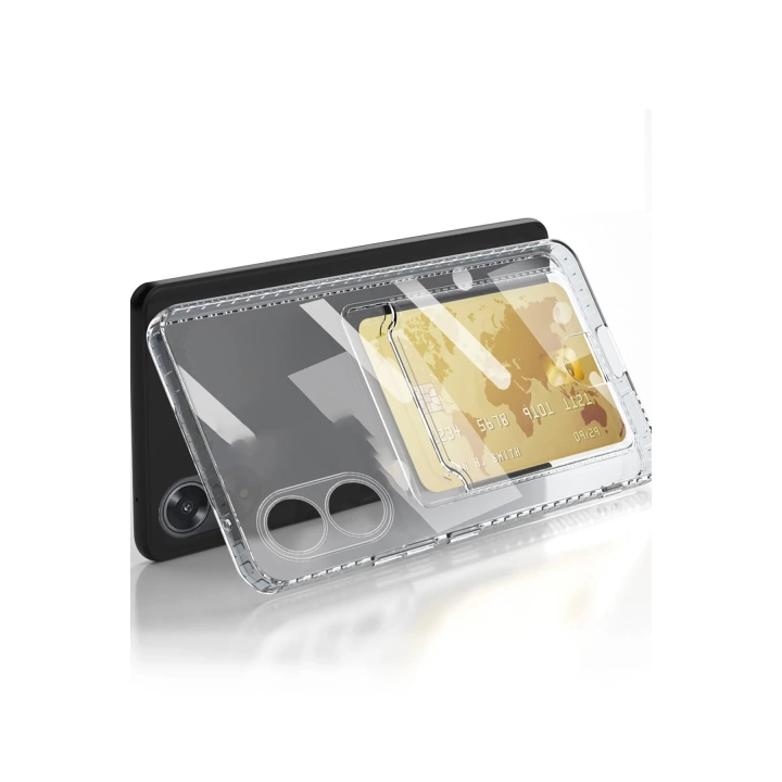 BFS  Oppo A38 Kılıf Kart Şeffaf Silikon - Şeffaf