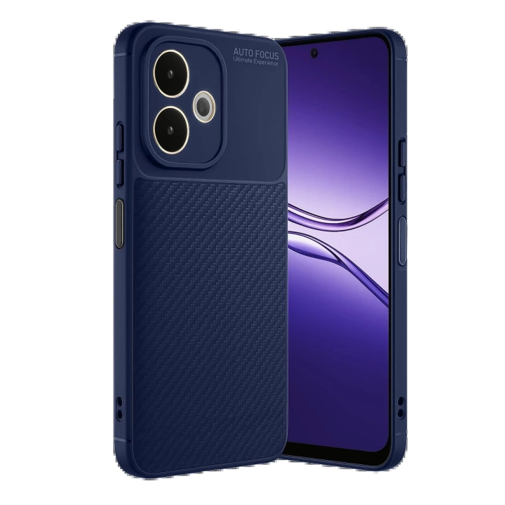 BFS Oppo A5 Pro 4G Kılıf Auto Focus Karbon Kapak - Lacivert