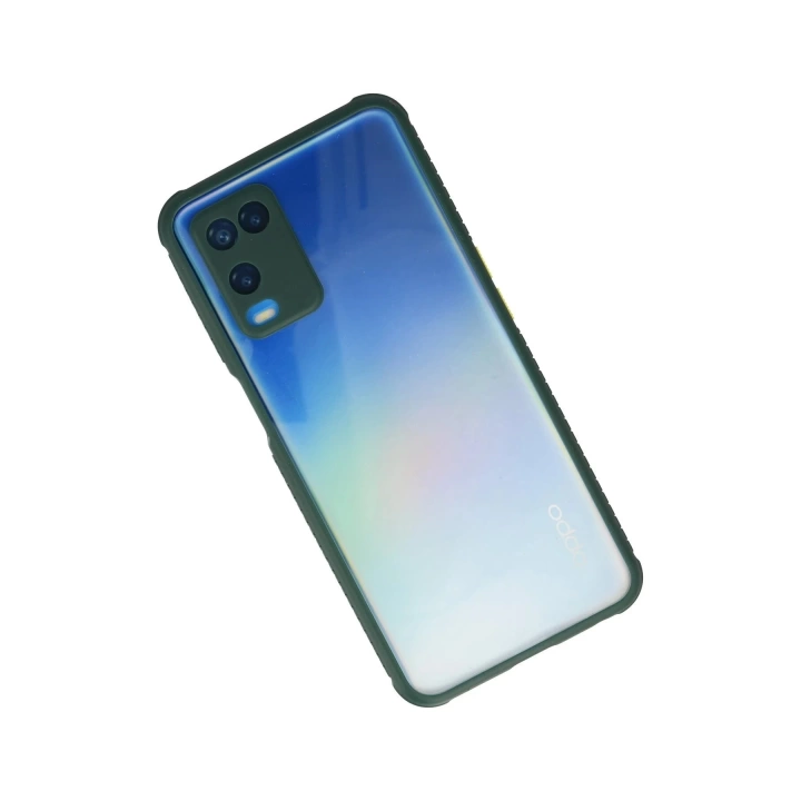 BFS  Oppo A54 4G Kılıf Miami Şeffaf Silikon - Koyu Yeşil