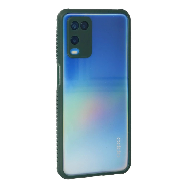 BFS  Oppo A54 4G Kılıf Miami Şeffaf Silikon - Koyu Yeşil