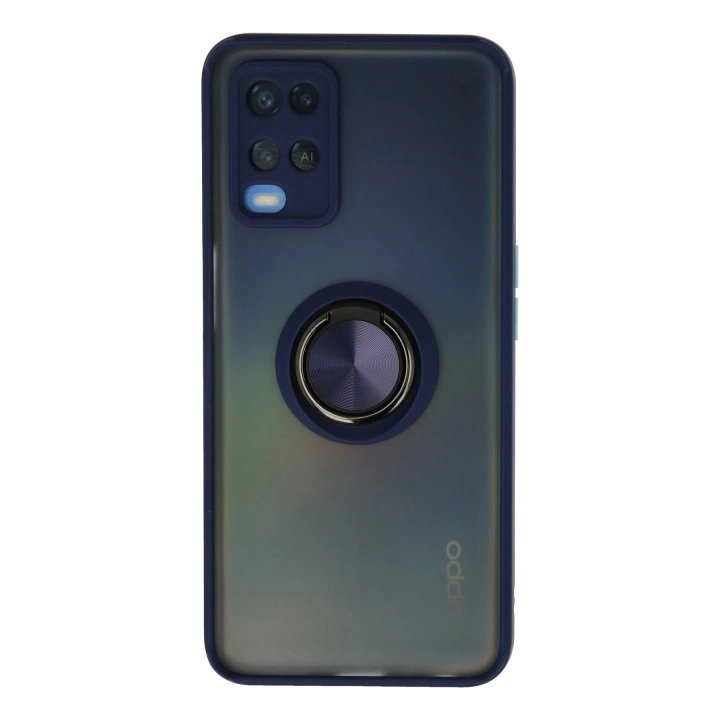 BFS  Oppo A54 4G Kılıf Montreal Yüzüklü Silikon Kapak - Lacivert