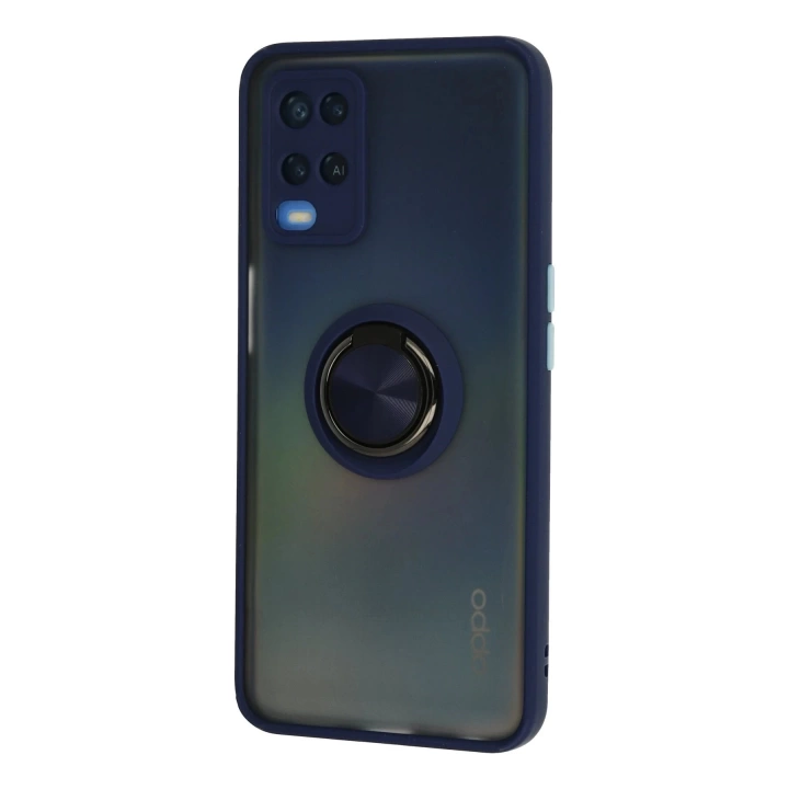 BFS  Oppo A54 4G Kılıf Montreal Yüzüklü Silikon Kapak - Lacivert